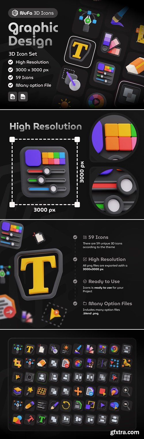 Graphic Design 3D Icon Set
