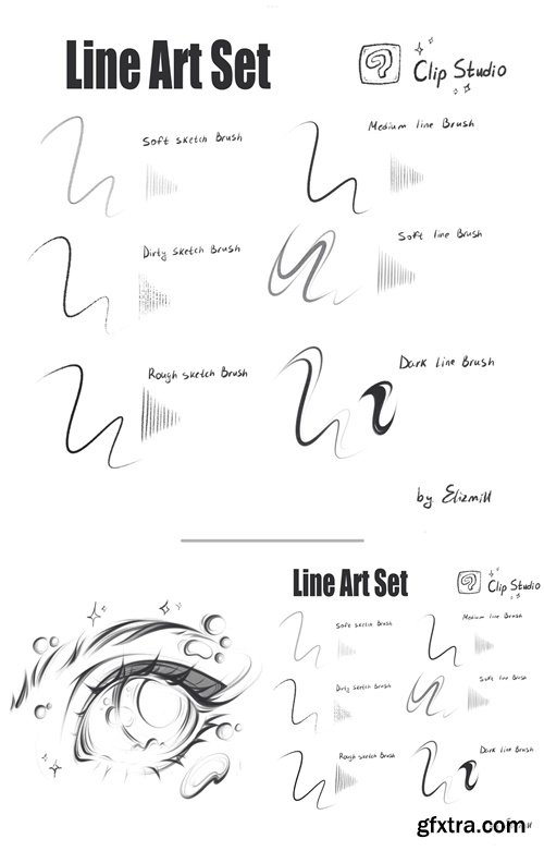 CubeBrush - Line Art Brushes for Clip Studio Paint by elizmil
