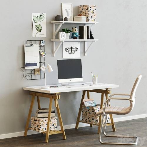 '3dsky Pro - Workplace table ikea LINNMON / FINWARD'