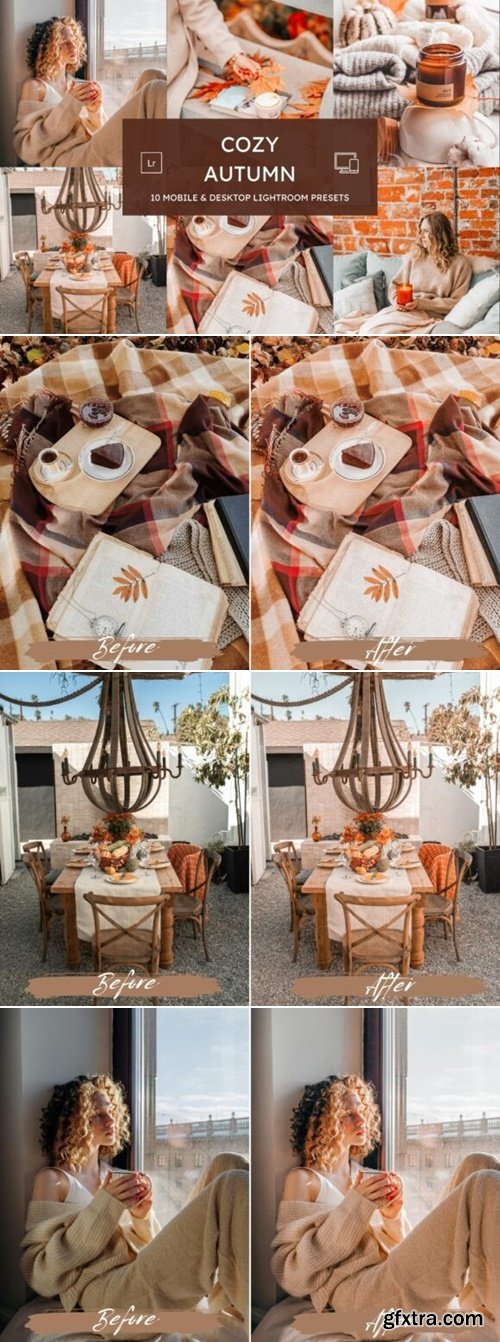 CreativeMarket - 10 Cozy Autumn Lightroom Presets 286132857