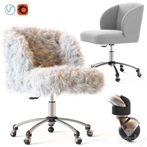 '3dsky Pro - Ivory Sherpa Wingback Chair'