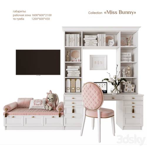 '3dsky Pro - EFI Concept Kid / Miss Bunny - a workplace with a TV zone'