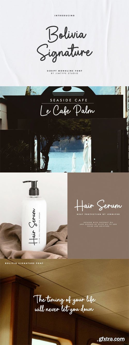 Bolivia Signature - Script Monoline Font