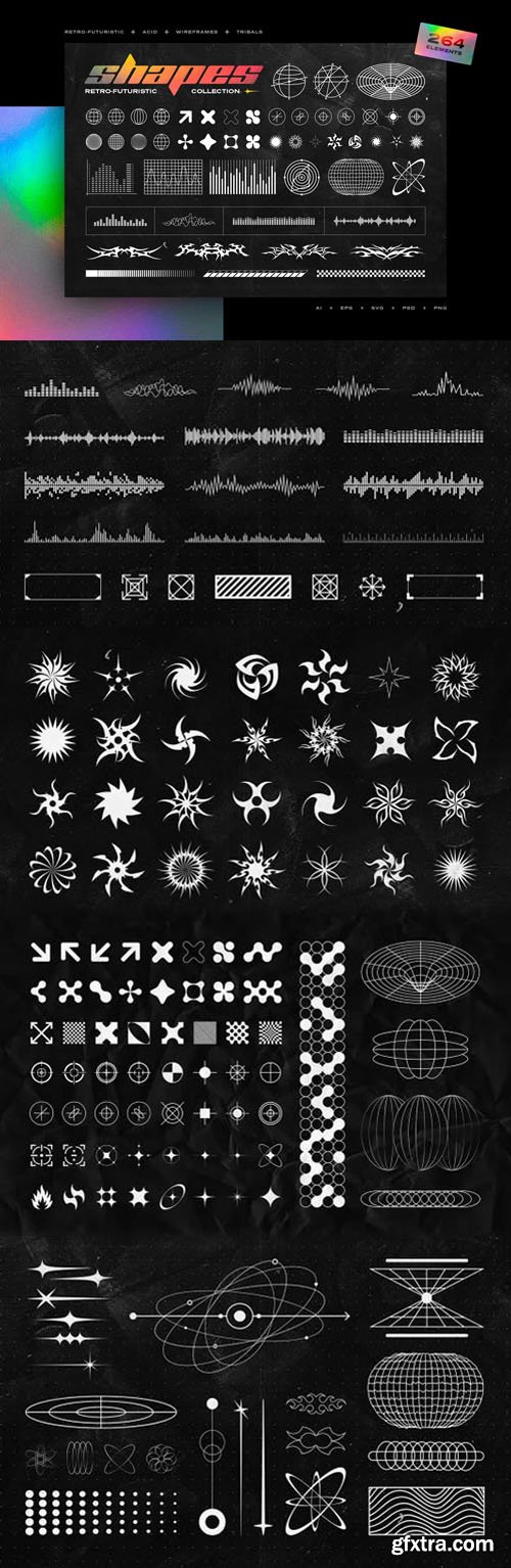 Retro Futuristic Shapes Collection