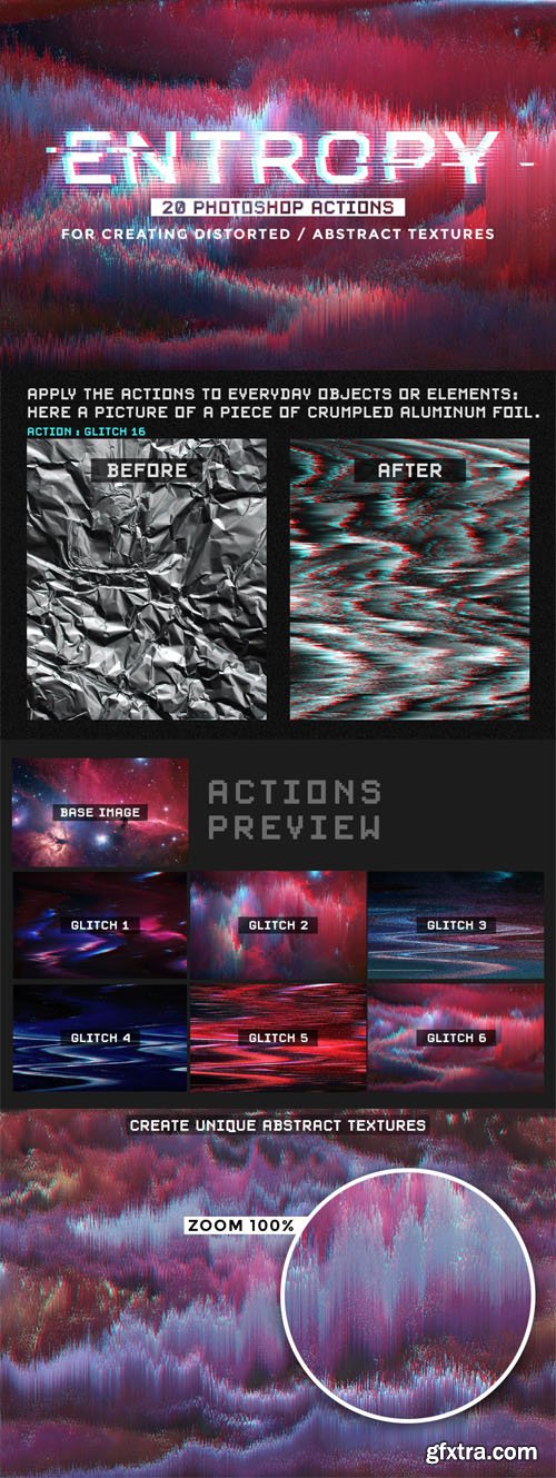 Entropy - 20 Glitch Photoshop Actions