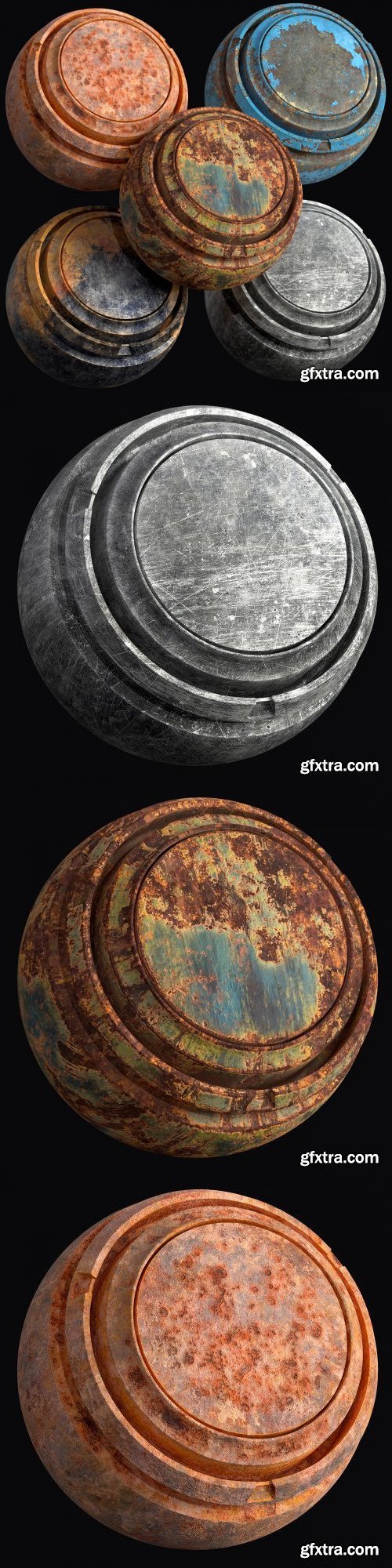 Artstation - 5 Worn Metal Smart-Materials (Vol.01)