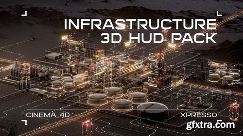 Gumroad - Max Bitiukov - Infrastructure 3D HUD Pack [Cinema4D/Xpresso]