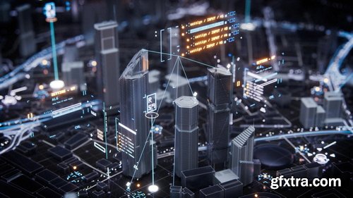 Gumroad - Max Bitiukov - Infrastructure 3D HUD Pack [Cinema4D/Xpresso]