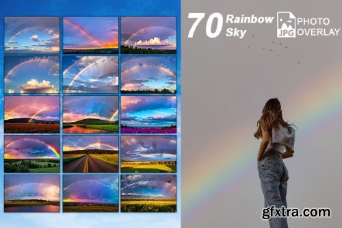 Creativemarket - 70 Rainbow sky Overlays