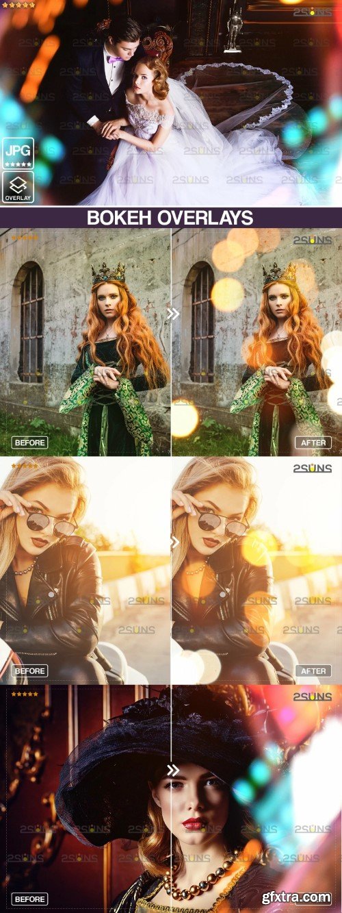 Creativemarket - Neon overlays, Bokeh overlay, Photoshop overlay