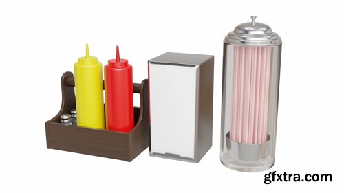 CGTrader - Condiment Collection Low-poly 3D model