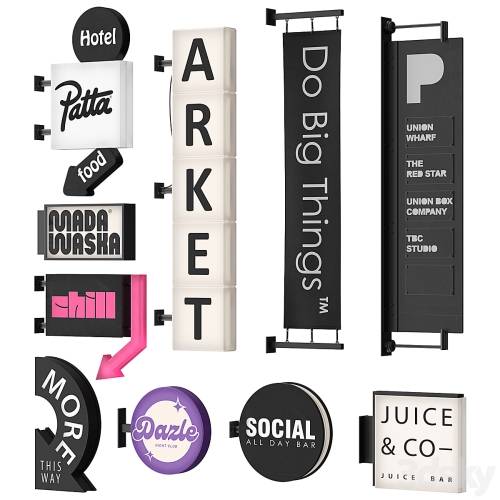 '3dsky Pro - Set of 10 facade console signs' '3dsky Pro - Set of 10 facade console signs'