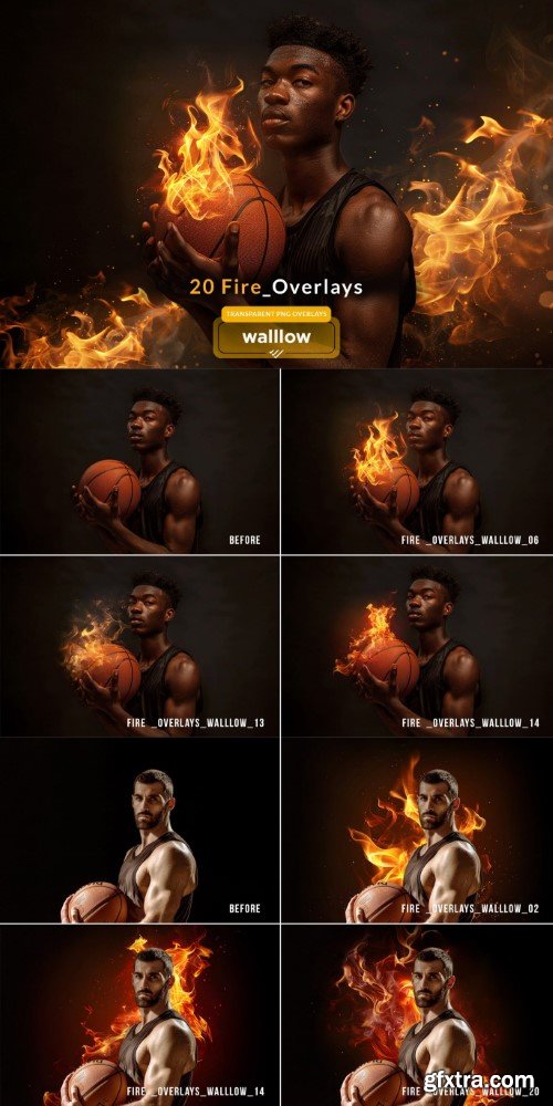 Digital fire png clipart overlays, flames png