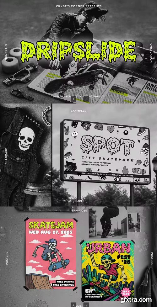 Dripslide | Skate-Punk Font Duo