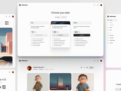 'Brainwave 2.0: AI-Powered 3D UI Kit'