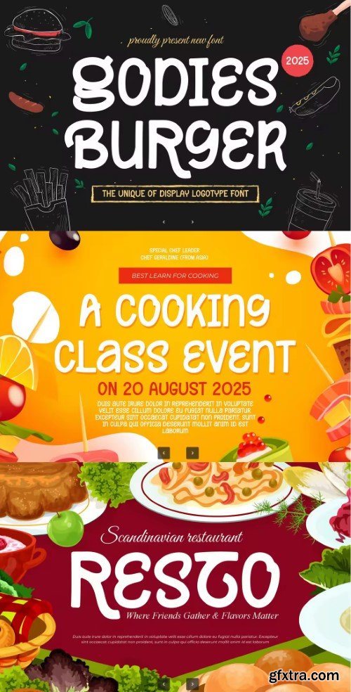 Creativemarket - Godies Burger || Modern Display Typeface Font