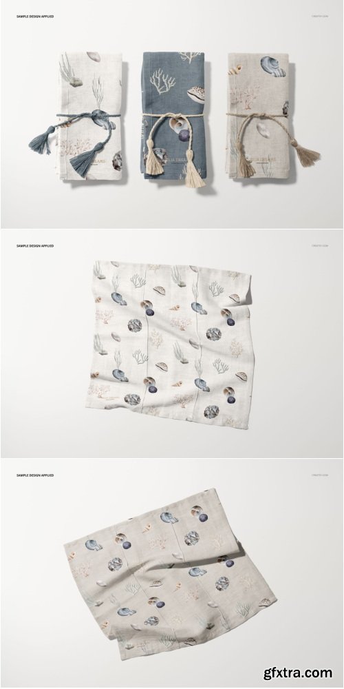 Creatsy - Cotton Linen Napkin Mockup Set - 1612415317
