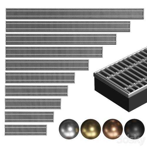 '3dsky Pro - A set of water, floor convectors. 600-2000mm. 4 colors'