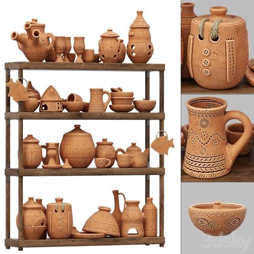 '3dsky Pro - Dishes clay n21 / Clay dishes №21' '3dsky Pro - Dishes clay n21 / Clay dishes №21'