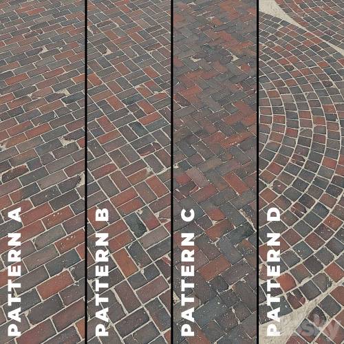 '3dsky Pro - Set of four textures of old brick paving stones 7320' '3dsky Pro - Set of four textures of old brick paving stones 7320'