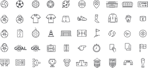 Soccer Football Simple Icons EPS