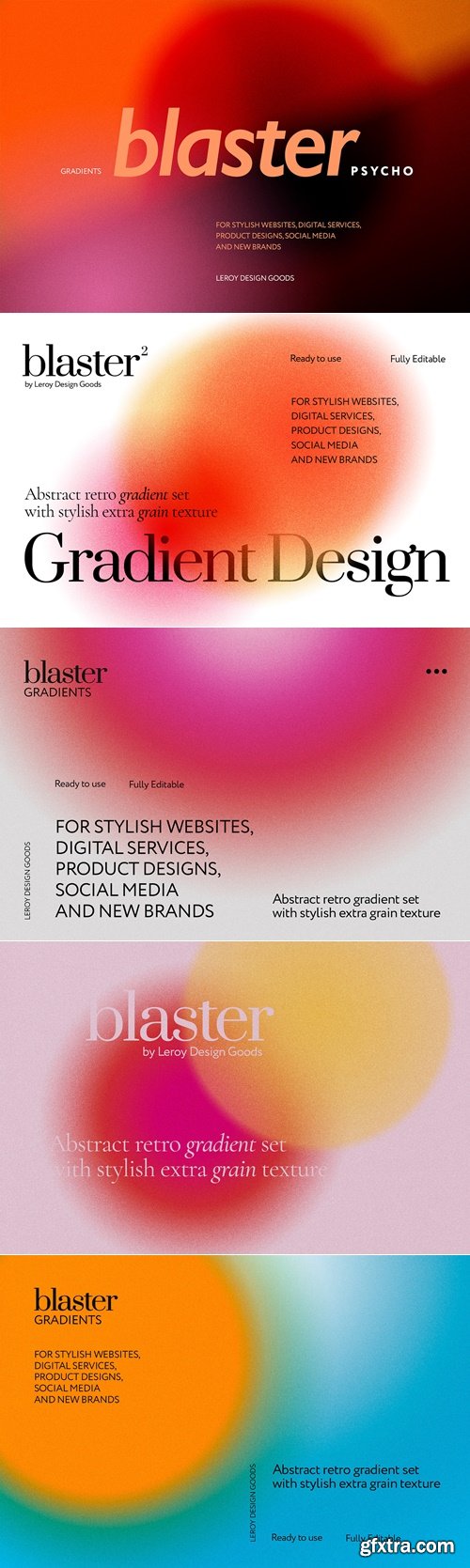 CreativeMarket - BLASTER Retro Gradient Textures 5003913