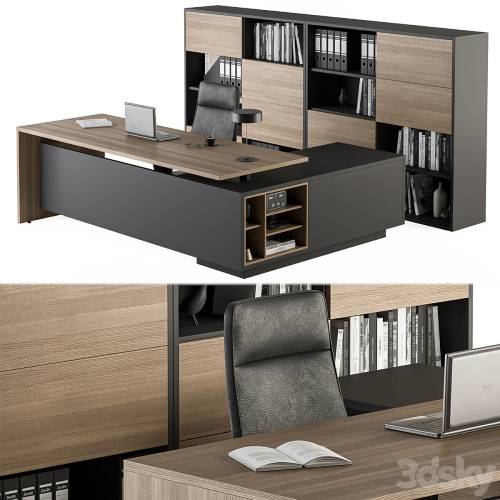 '3dsky Pro - Manager Desk and Library Wood and Black - Office Furniture 273' '3dsky Pro - Manager Desk and Library Wood and Black - Office Furniture 273'