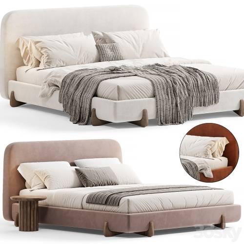 '3dsky Pro - Stivale Light Brown Velvet Queen Bed By CB2' '3dsky Pro - Stivale Light Brown Velvet Queen Bed By CB2'