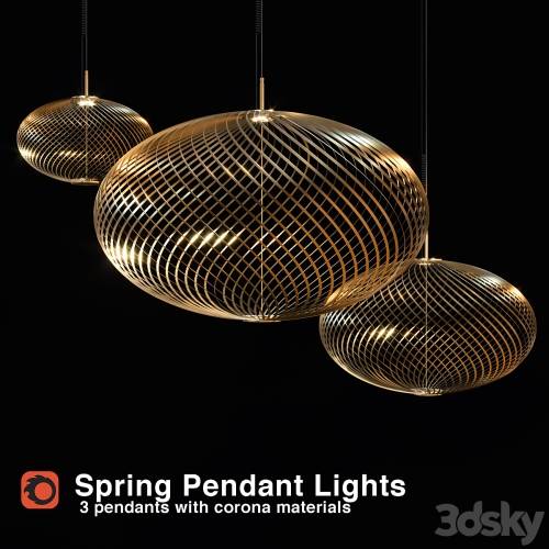 '3dsky Pro - Tom Dixon Spring Pendants' '3dsky Pro - Tom Dixon Spring Pendants'