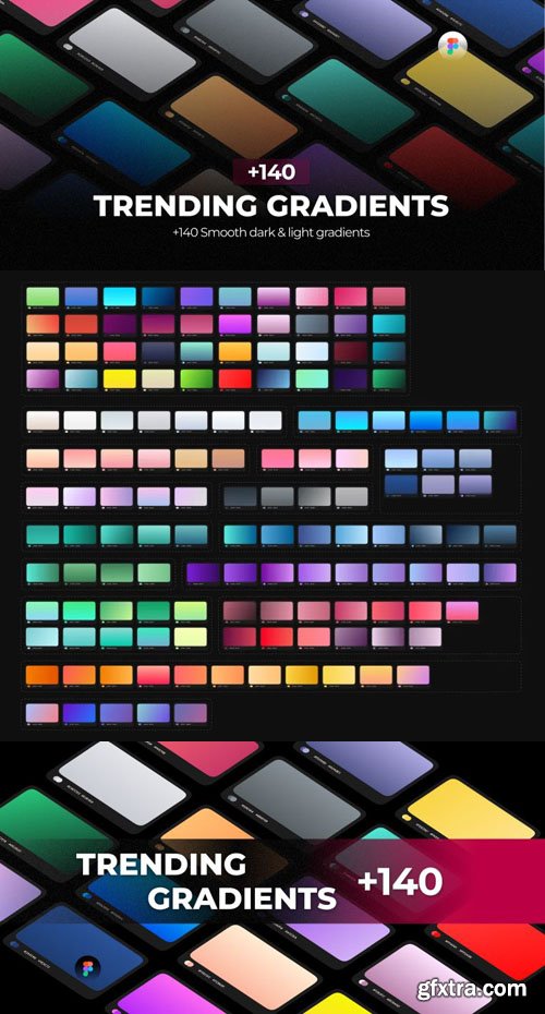 Trending Gradients - 140+ Smooth Dark/Light Gradients for Figma