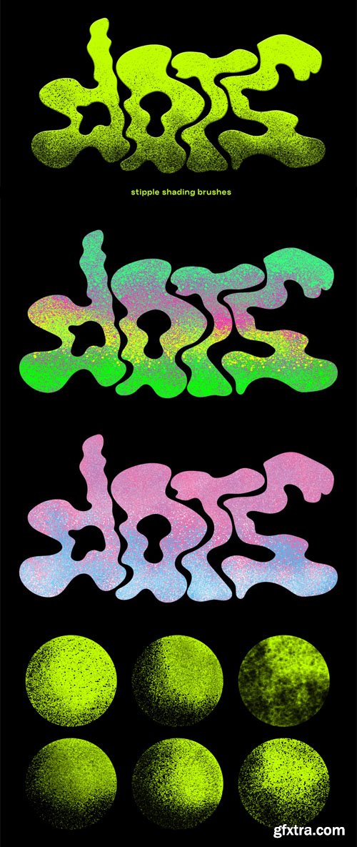 Dots - Stipple Shading Brushes for Photoshop