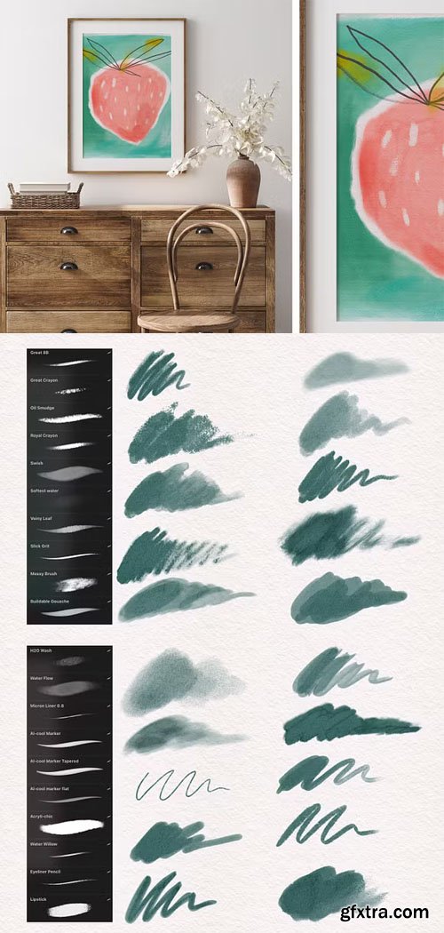 20 Artistic Brushes Pack for Procreate 20 Artistic Brushes Pack for Procreate