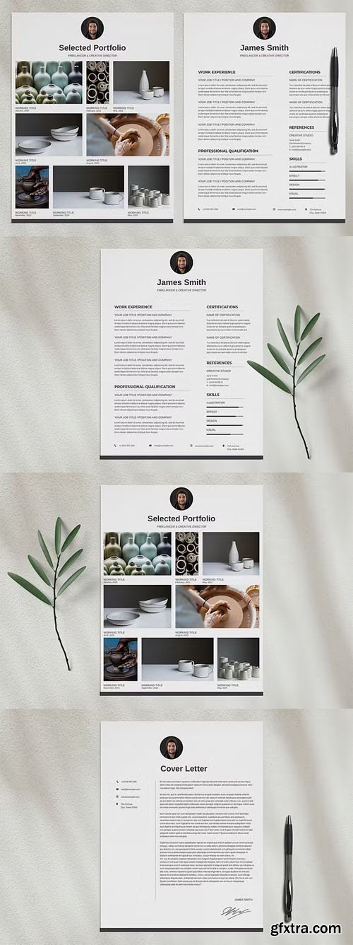 Art Director CV Resume Portfolio Template for InDesign