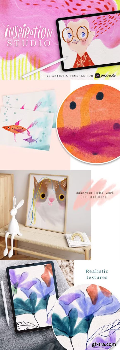 20 Artistic Brushes Pack for Procreate 20 Artistic Brushes Pack for Procreate