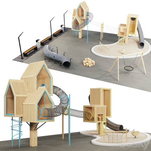 '3dsky Pro - modern wooden playground' '3dsky Pro - modern wooden playground'
