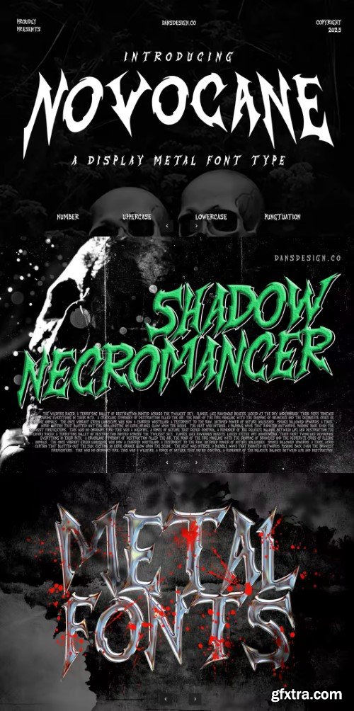 Creativemarket - Novocane – Horror Metal Display Font