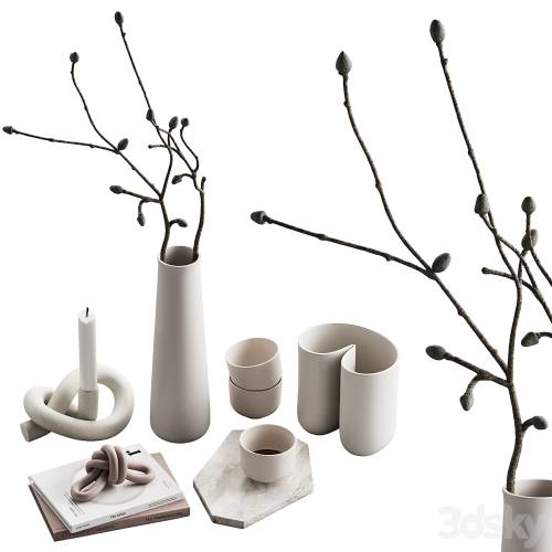 '3dsky Pro - 426 decorative set 043 neutral scandi accessories 02 branch & knot' '3dsky Pro - 426 decorative set 043 neutral scandi accessories 02 branch & knot'