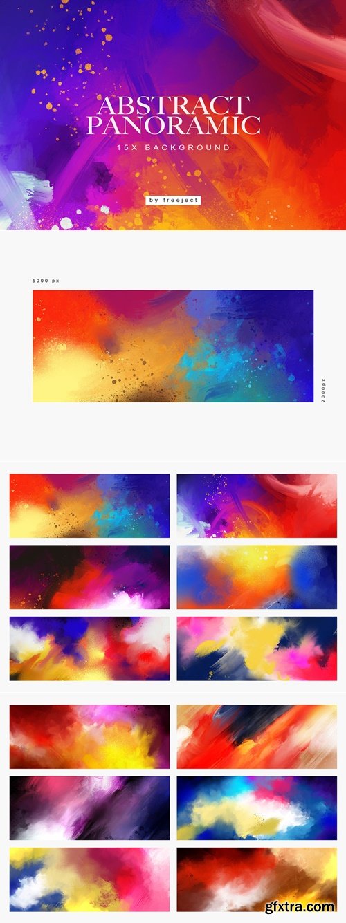 CreativeMarket - Abstract Panoramic Paint Background 7264340