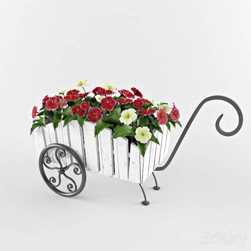 '3dsky Pro - flowers in a wheelbarrow' '3dsky Pro - flowers in a wheelbarrow'