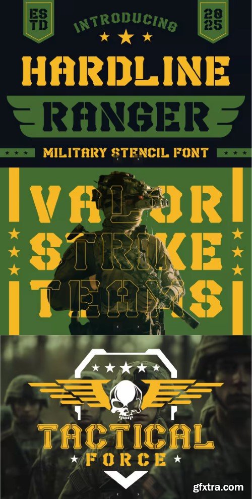 Creativemarket - Hardline Ranger Military Stencil