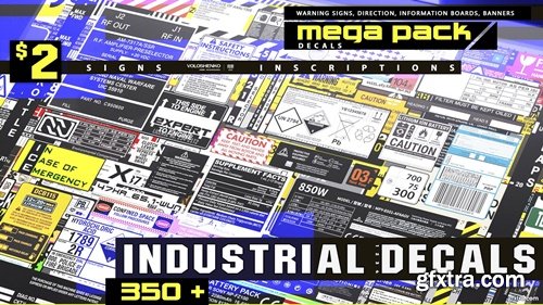 ArtStation - INDUSTRIAL DECALS 350+ MEGA PACK
