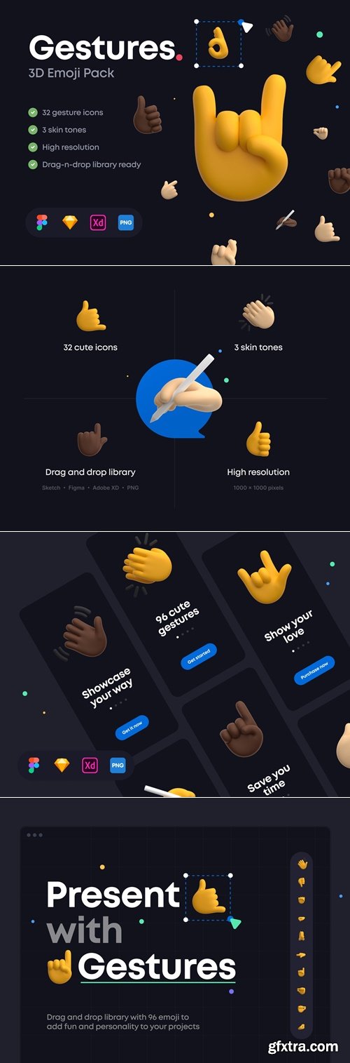Gestures: 3D Emoji Pack Gestures: 3D Emoji Pack