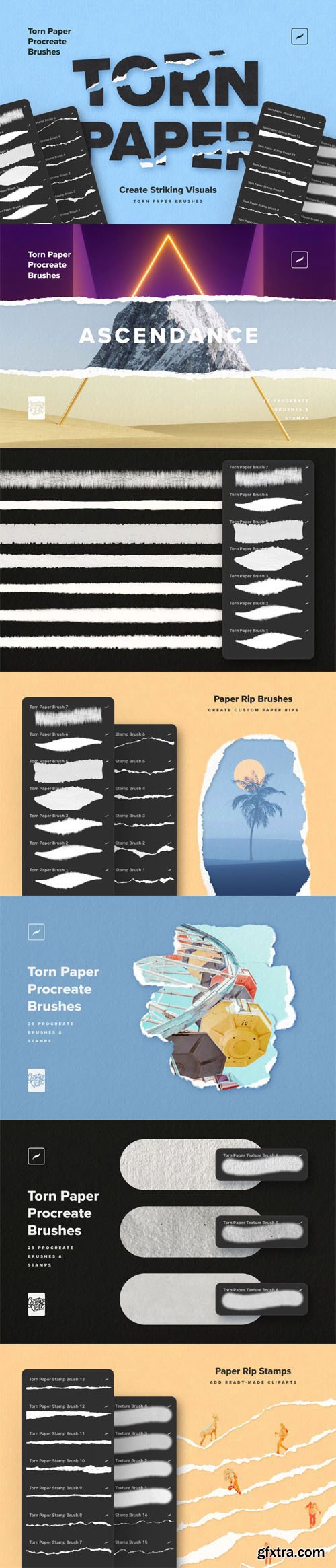 Torn Paper Brushes Pack for Procreate