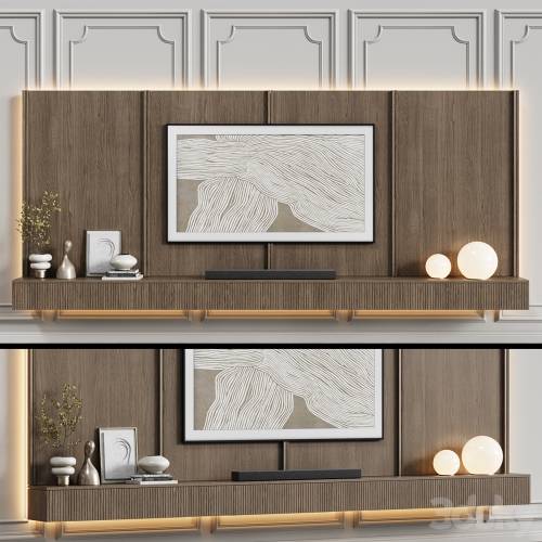 '3dsky Pro - TV wall in neoclassical style with decor 08' '3dsky Pro - TV wall in neoclassical style with decor 08'