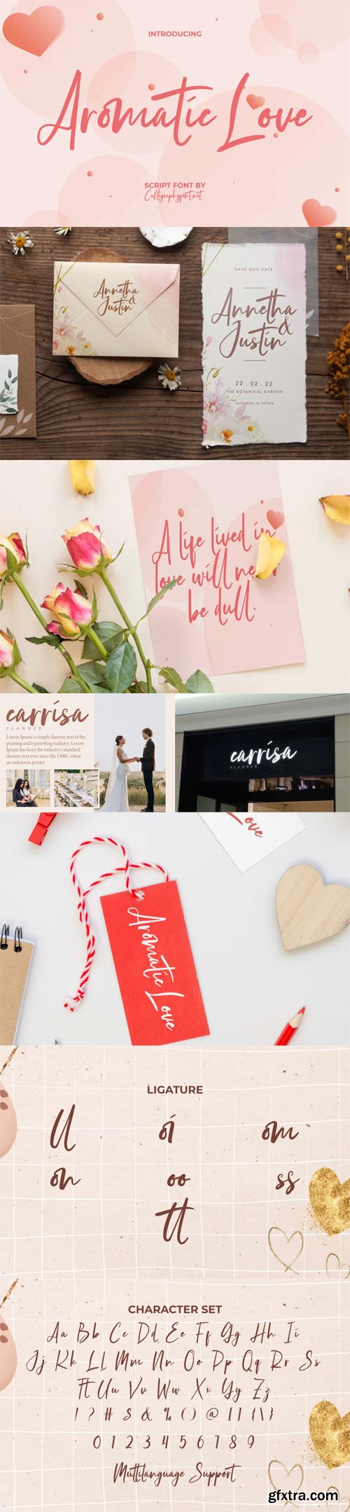 Aromatic Love - Lovely Elegant Script Font Aromatic Love - Lovely Elegant Script Font