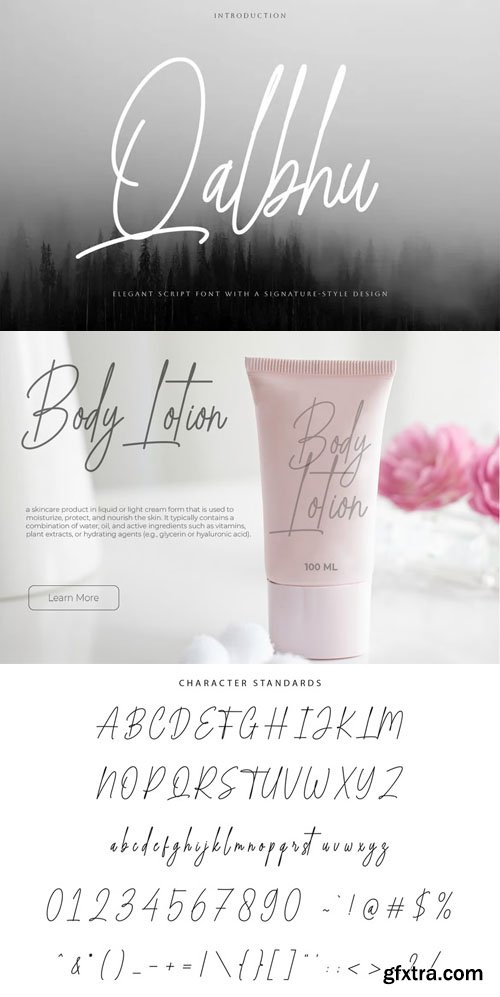 Qalbhu - Elegant Signature Script Typeface Qalbhu - Elegant Signature Script Typeface