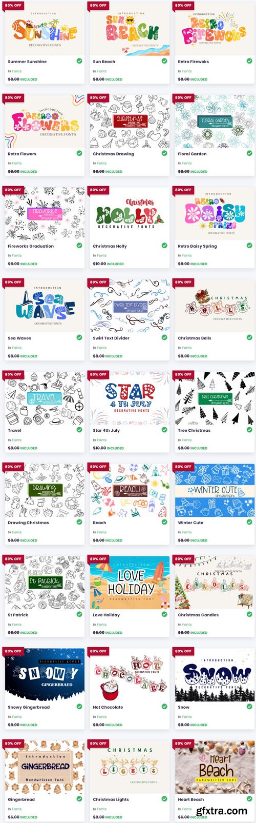 Christmas in July Font Bundle - 55 Premium Fonts