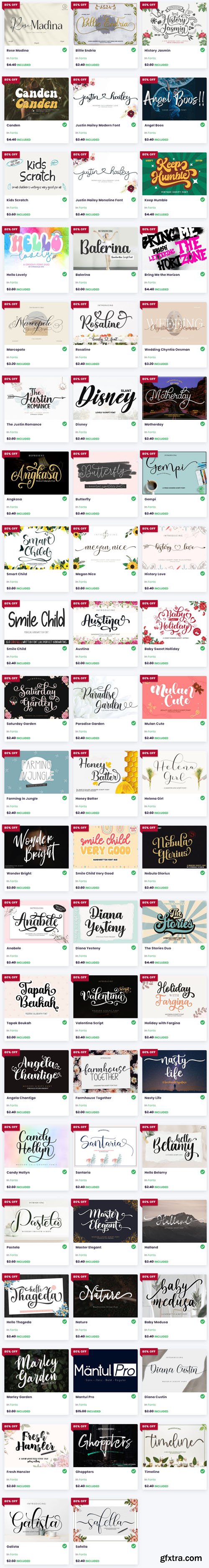 Timeless Big Font Bundle - 62 Premium Fonts