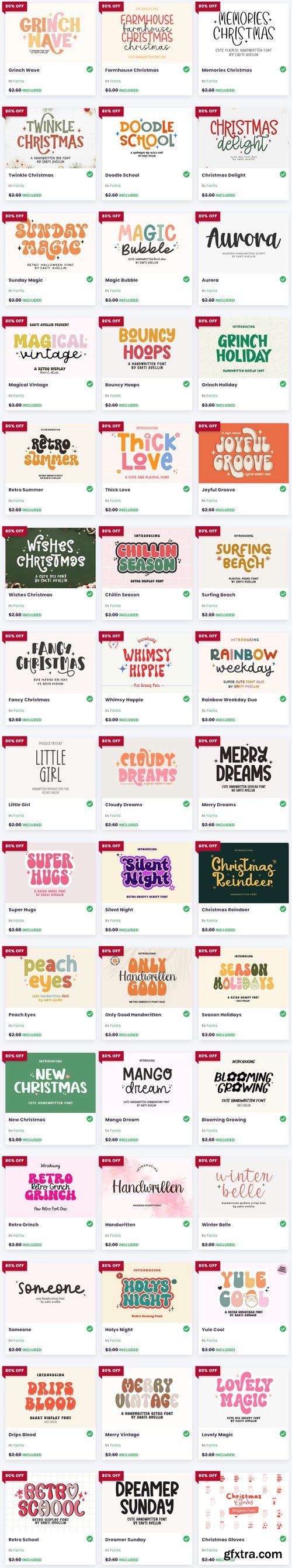 Christmas in July - Summer & Eternal Green Font Bundle - 45 Premium Fonts Christmas in July - Summer & Eternal Green Font Bundle - 45 Premium Fonts