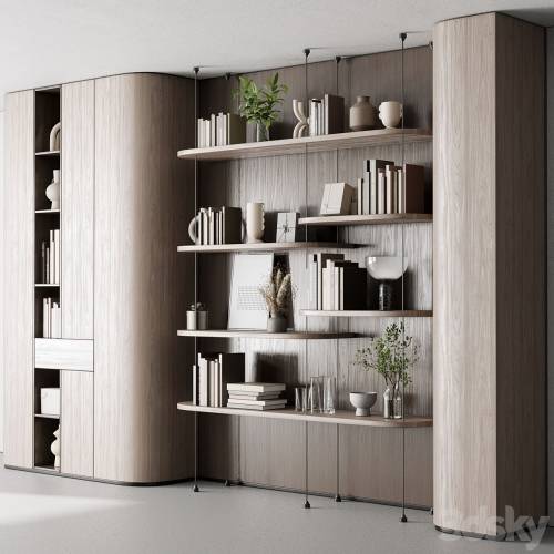'3dsky Pro - Cabinet Furniture - Wooden Shelves Decorative With Plants and Book 06' '3dsky Pro - Cabinet Furniture - Wooden Shelves Decorative With Plants and Book 06'